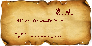 Méri Annamária névjegykártya